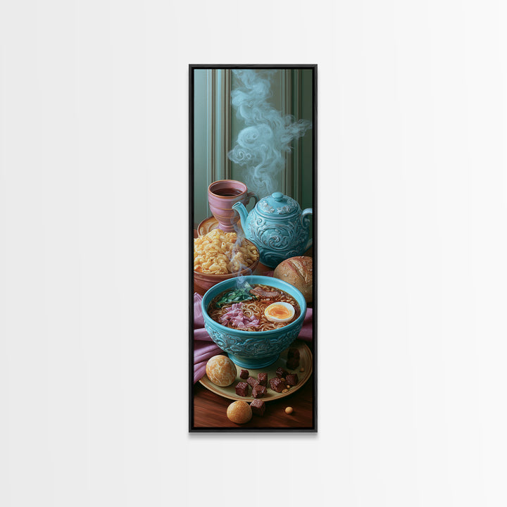 Ramen Bowl Rendered Framed Canvas Print, Restaurant Art, Fine Art Print, Restaurant Decor, Fine Art, Bistro, Wall Decor, RES-1x3-50