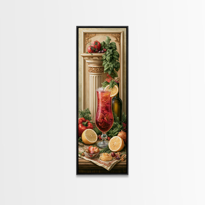 Cocktail and Citrus Bar Composition Framed Canvas Print, Restaurant Art, Gallery Decor, Restaurant Decor, Fine Art, Bistro, RES-1x3-71