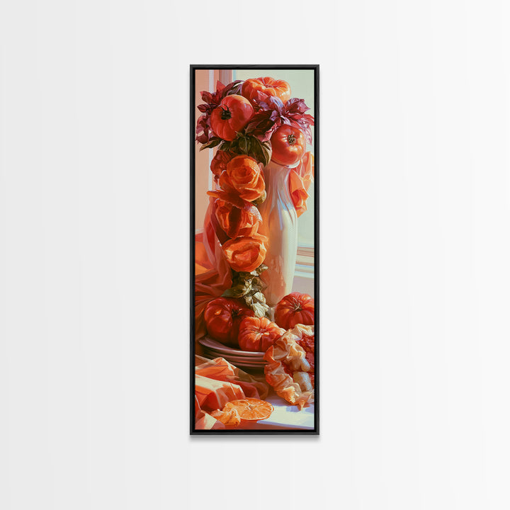 Abstract Appetite Friendly Red and Orange Shapes Canvas Print, Restaurant Art, Poster, Restaurant Decor, Fine Art, Bistro, RES-1x3-77