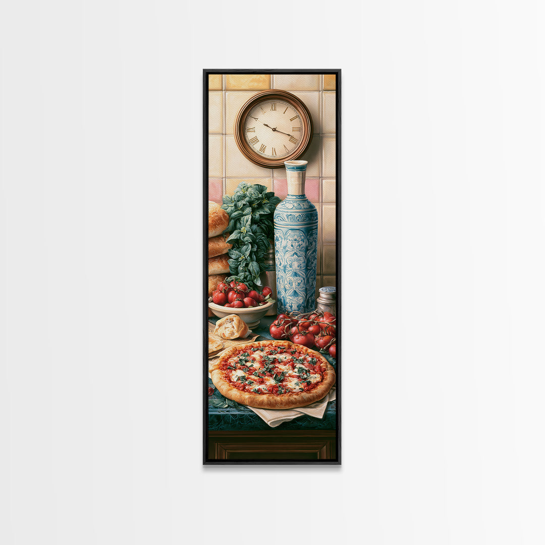 Pizzeria Tomato Basil and Mozzarella Still Life Canvas Print, Restaurant Art, Room Decor, Restaurant Decor, Fine Art, Bistro, RES-1x3-94