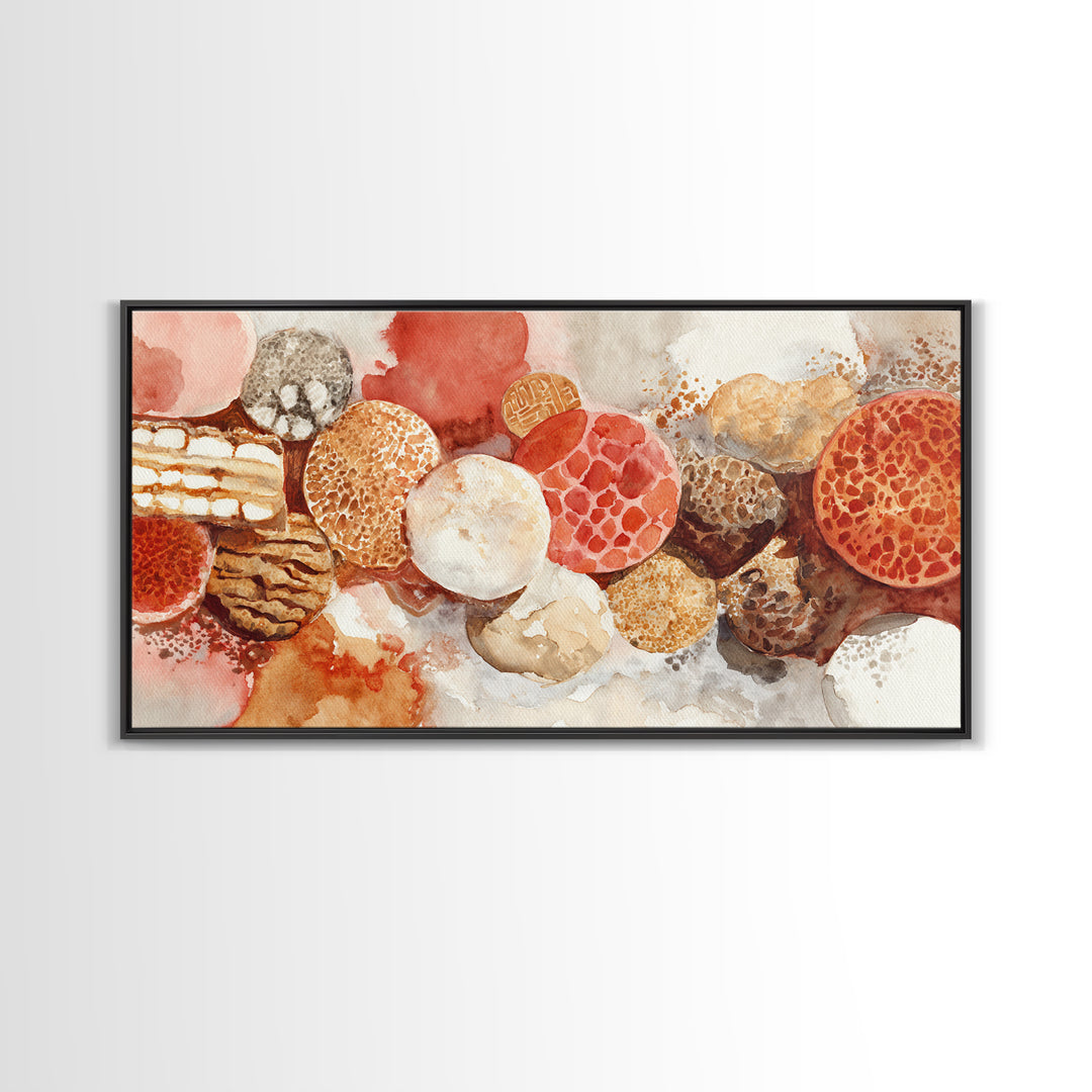 Abstract Appetite Friendly Red and Orange Shapes Canvas Print, Restaurant Art, Printable Wall Art, Restaurant Decor, Bistro, RES-2x1-13