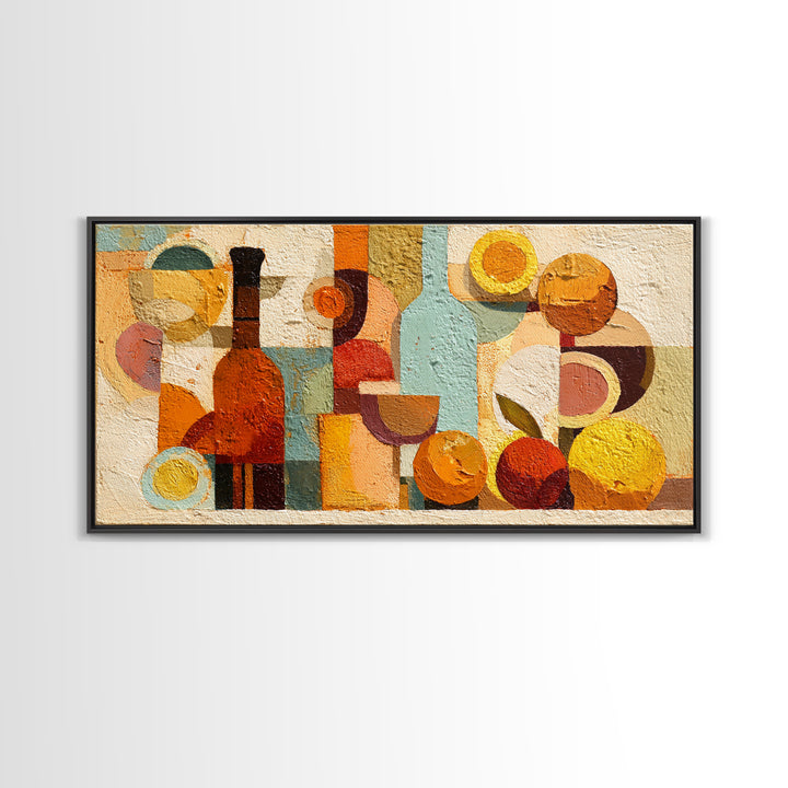 Abstract Appetite Friendly Red and Orange Shapes Canvas Print, Restaurant Art, Printable Wall Art, Restaurant Decor, Bistro, RES-2x1-37