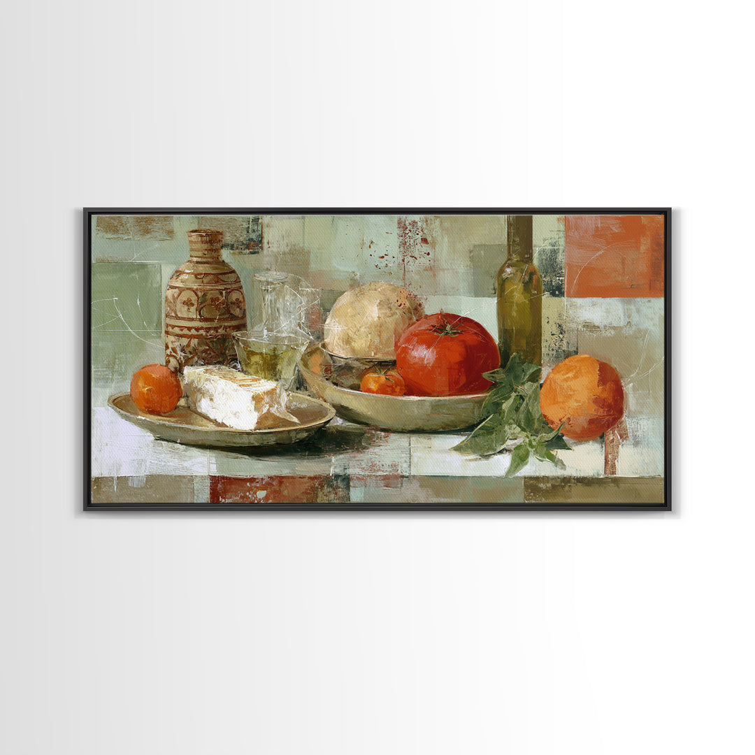 Abstract Appetite Friendly Red and Orange Shapes Canvas Print, Restaurant Art, Kitchen Decor, Restaurant Decor, Abstract Art, RES-2x1-61