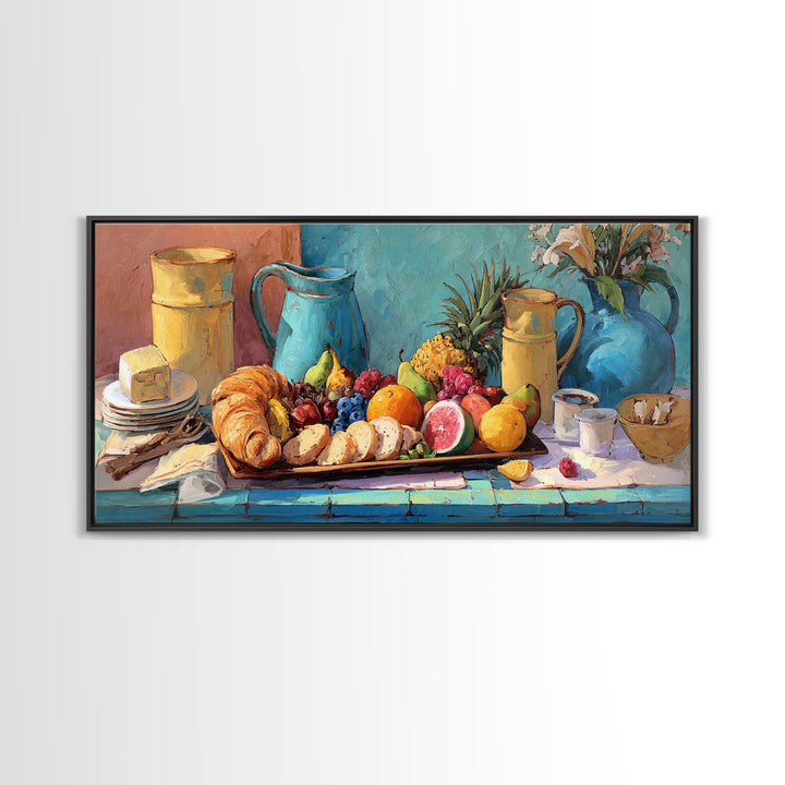 Tropical Fruit Platter Canvas Print, Restaurant Art, Wall Art, Restaurant Decor, Oil Painting, Bistro, Digital Print, RES-2x1-62
