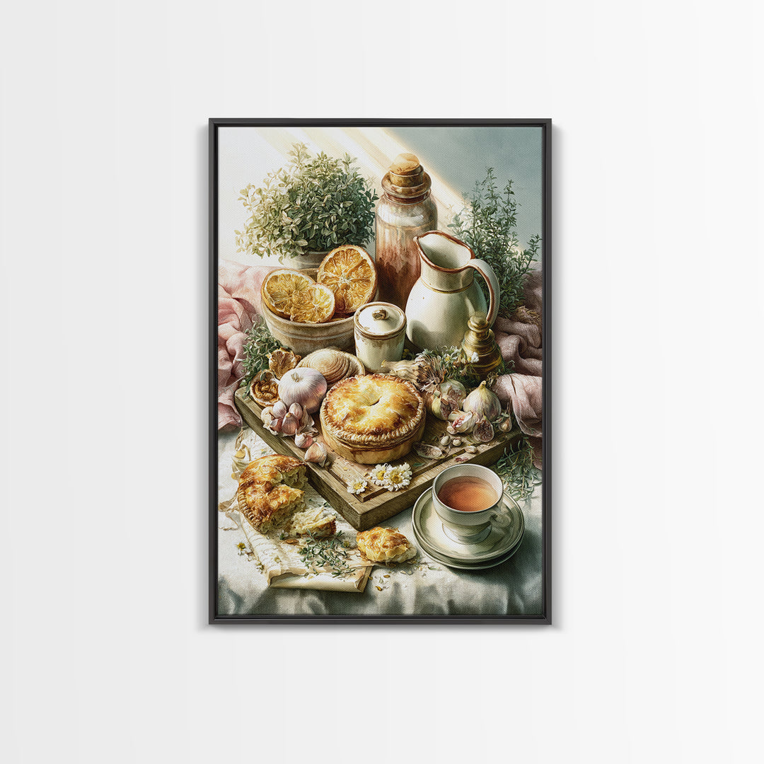 Blackboard Menu Feeling Without Readable Text Canvas Print, Restaurant Art, Framed Wall Art, Restaurant Decor, Watercolor Art, RES-2x3-29