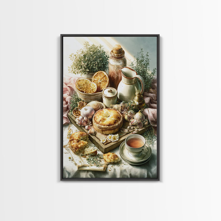 Blackboard Menu Feeling Without Readable Text Canvas Print, Restaurant Art, Framed Wall Art, Restaurant Decor, Watercolor Art, RES-2x3-29