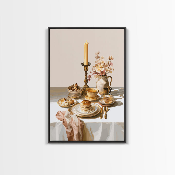 Elegant Table Objects Canvas Print, Restaurant Art, Statement Artwork, Restaurant Decor, Fine Art, Bistro, Art Print, RES-2x3-32
