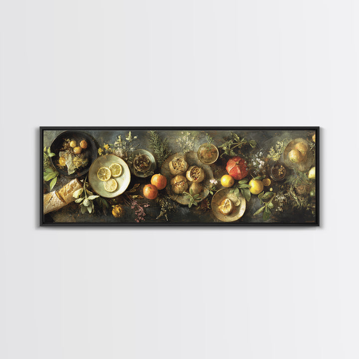 Blackboard Menu Feeling Without Readable Text Canvas Print, Restaurant Art, Bedroom Wall Art, Restaurant Decor, Bistro, RES-3x1-37
