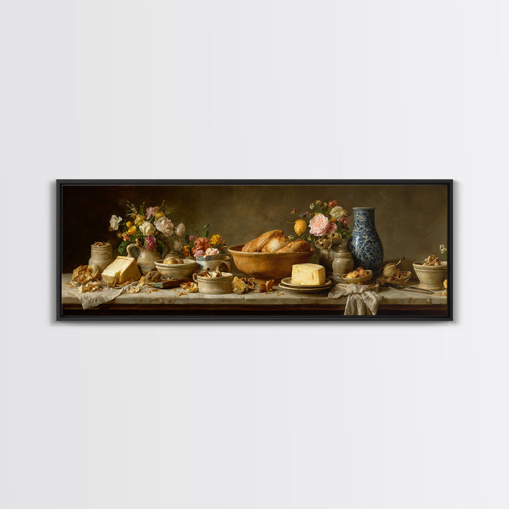 Classic Fruit Bowl Framed Canvas Print, Restaurant Art, Modern Decor, Restaurant Decor, Fine Art, Bistro, Poster, Wall Decor, RES-3x1-44