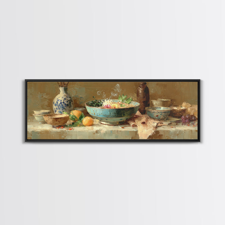 Ramen Bowl Rendered Canvas Print, Restaurant Art, Large Wall Art, Restaurant Decor, Fine Art, Bistro, Wall Art Print, RES-3x1-78