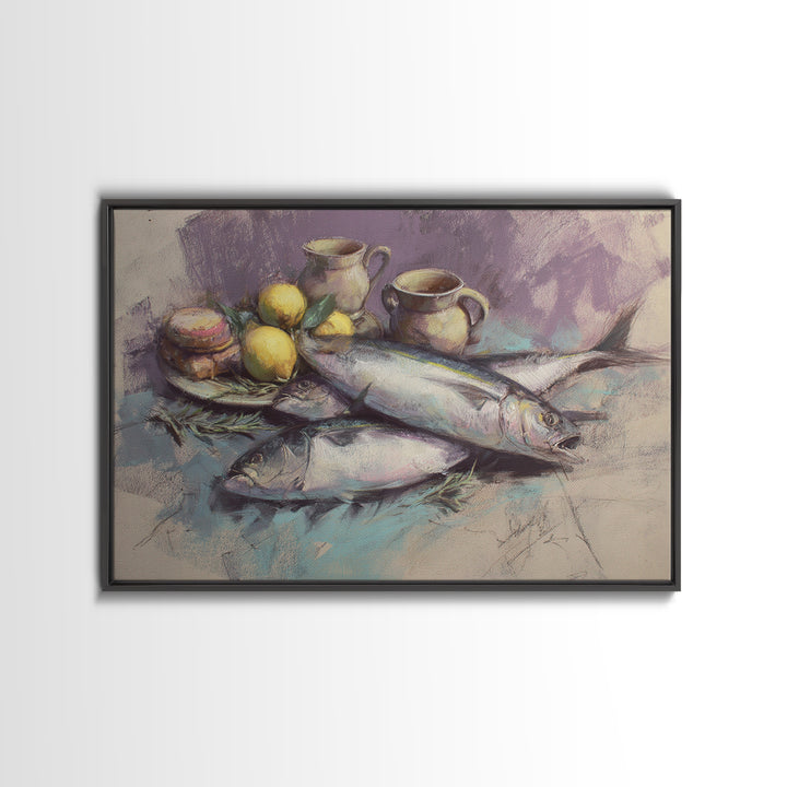 Seafood Lobster and Shell Arrangement Canvas Print, Restaurant Art, Canvas Print, Restaurant Decor, Fine Art, Bistro, RES-3x2-12