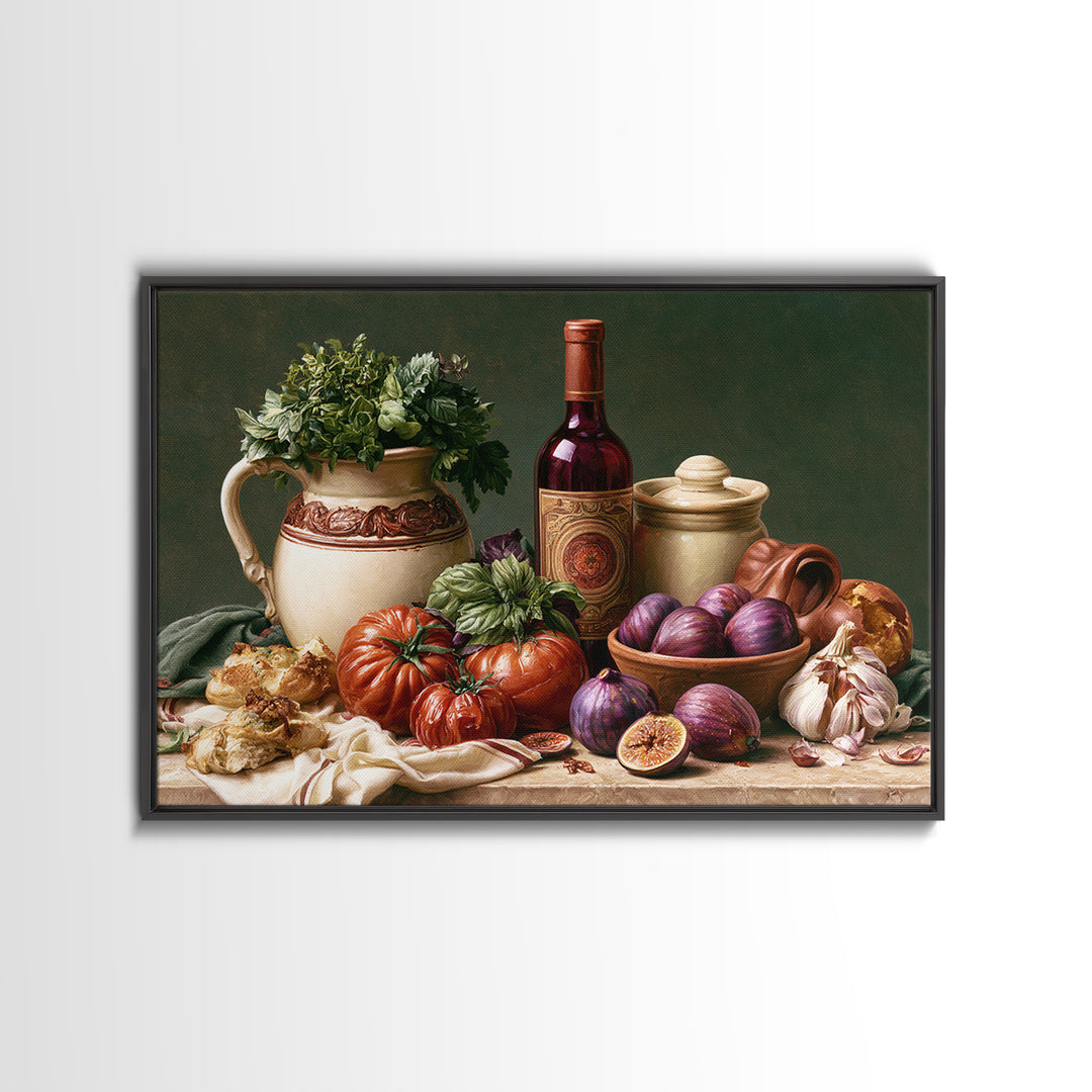 Wine Bottle and Figs Canvas Print, Restaurant Art, Modern Decor, Restaurant Decor, Fine Art, Bistro, Poster, Wall Decor, RES-3x2-53