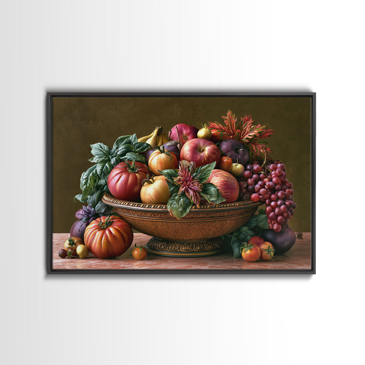 Classic Fruit Bowl Canvas Print, Restaurant Art, Room Decor, Restaurant Decor, Fine Art, Bistro, Framed Wall Art, RES-3x2-56