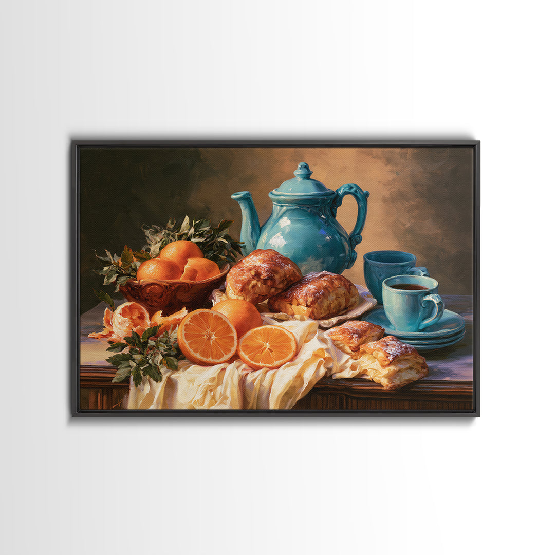 Abstract Appetite Friendly Red and Orange Shapes Framed Canvas Print, Restaurant Art, Gallery Decor, Restaurant Decor, Bistro, RES-3x2-69