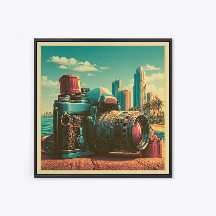 Old Camera Still Life Canvas Print, Retro Art, Modern Decor, Living Room Decor, Fine Art, Retro, Home Decor, Poster, Wall Decor, RET-1x1-86