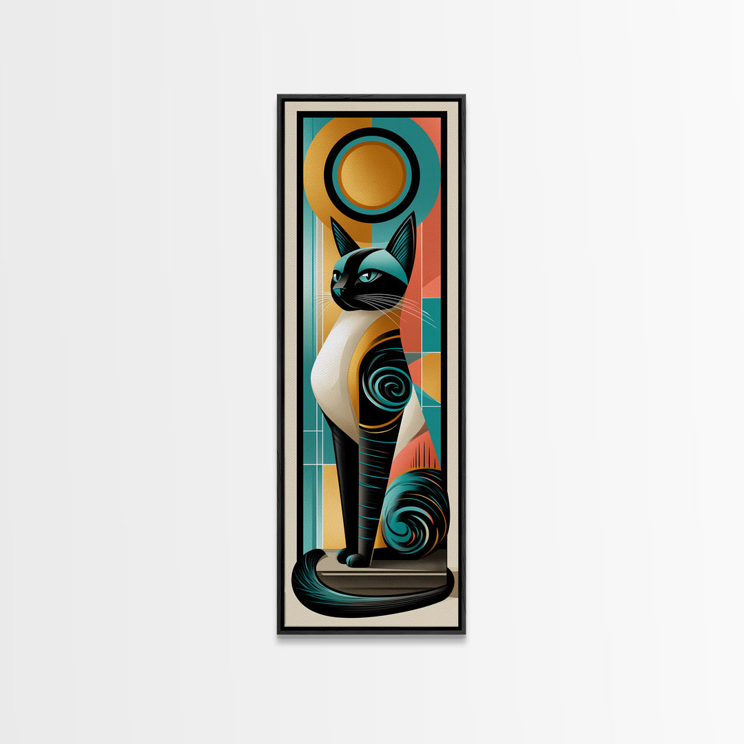 Mid Century Cat Canvas Print, Retro Art, Fine Art Print, Living Room Decor, Fine Art, Retro, Poster, Wall Decor, Posters, RET-1x3-57