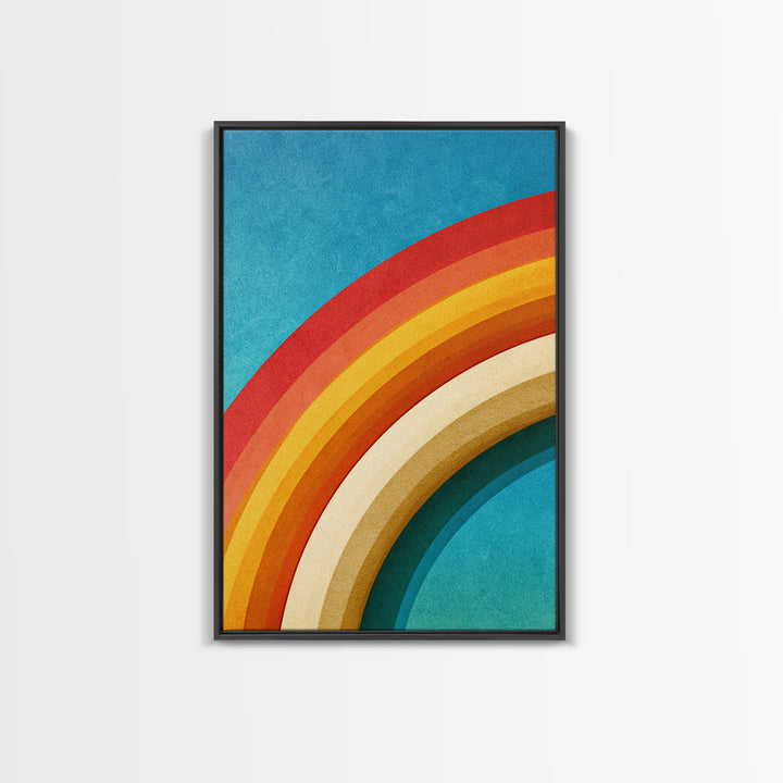 70s Rainbow Arch Abstract Canvas Print, Retro Art, Print, Living Room Decor, Abstract Art, Retro, Abstract Wall Art, RET-2x3-49