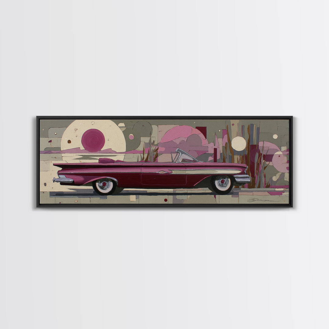 Roller Disco Ball Framed Canvas Print, Retro Art, Whimsical Decor, Living Room Decor, Retro, Modern Decor, Fine Art Print, RET-3x1-53