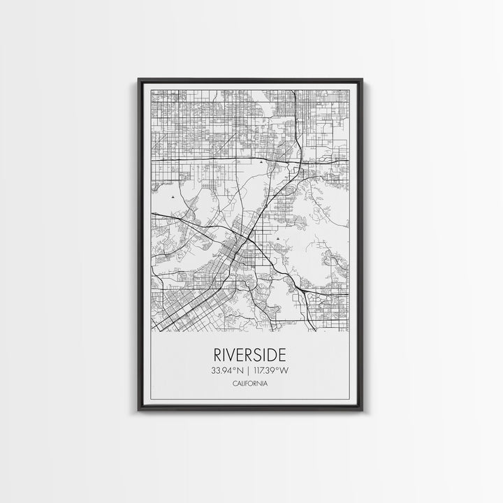 Riverside Street Map, California Map, City Map Art, Minimalist Art, Wall Art, Canvas Print, Unique Wall Décor, Boyfriend Gift, Travel Art