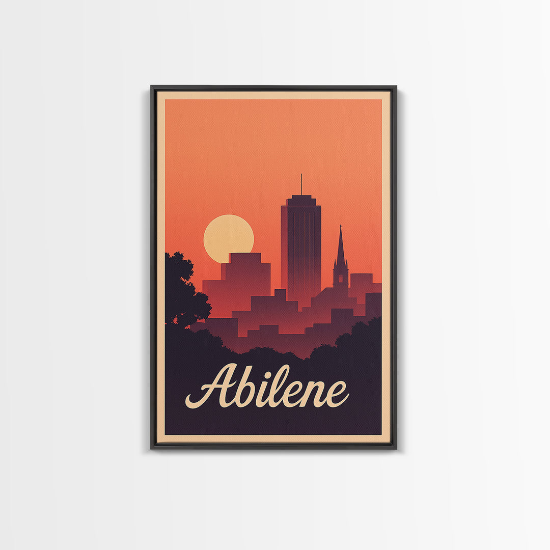 Abilene Texas Travel Poster, Canvas Print, Classic Travel Poster Art, Abilene City Art, Modern Wall Decor, Travel Art Print, Art Print