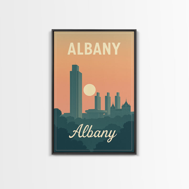 Albany New York Travel Poster, Canvas Print, Mid Century City Wall Art, Albany Travel Art, Poster Art, Vintage City Art, Retro Travel Print
