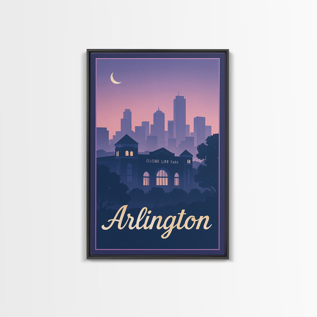 Arlington Travel Poster, Canvas Print, Mid Century City Wall Art, Arlington Poster Print, Gift For Travelers, Vintage City Art