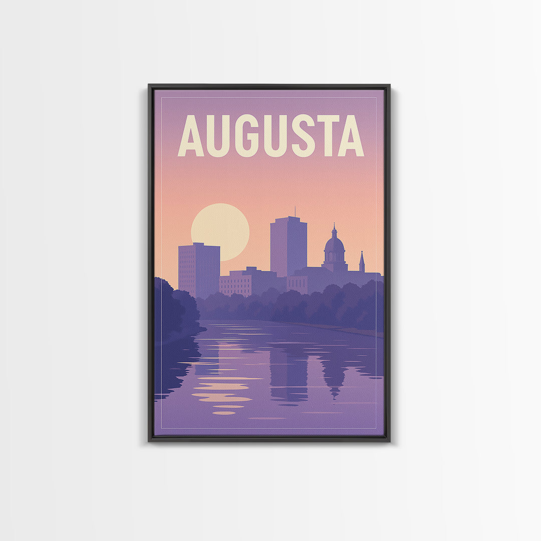 Augusta Travel Poster, Framed Canvas Print, Classic Travel Poster Art, Augusta Art Print, Travel Poster Set, Modern Wall Decor