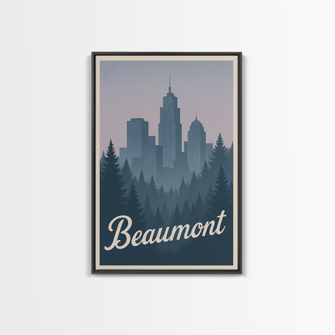 Beaumont Travel Poster, Framed Canvas Print, Classic Travel Poster Art, Beaumont Travel Art, Travel Art Print, Travel Wall Decor