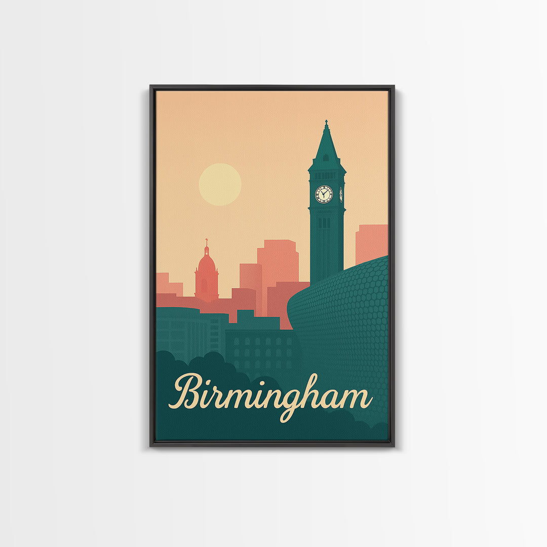 Birmingham Alabama Travel Poster, Canvas Print, Classic Travel Poster Art, Birmingham Travel Art, Travel Poster Art, Travel Art Print