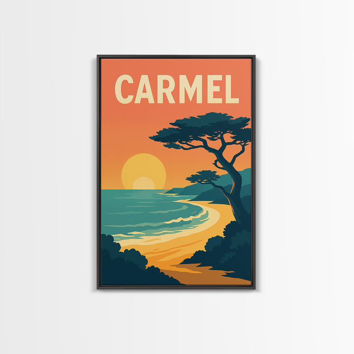 Carmel Indiana Travel Poster, Canvas Print, Classic Travel Poster Art, Carmel Art Print, Vintage City Art, Wall Art, Gift For Travelers