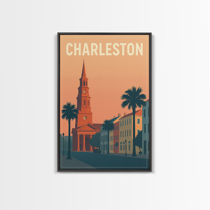 Charleston Travel Poster, Canvas Print, Classic Travel Poster Art, Charleston Art Print, City Art Print, Gift For Travelers, Art Print
