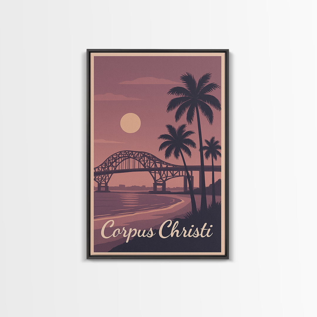 Corpus Christi Travel Poster, Canvas Print, Mid Century City Wall Art, Corpus Christi Art Print, Wanderlust Decor, Gift For Travelers
