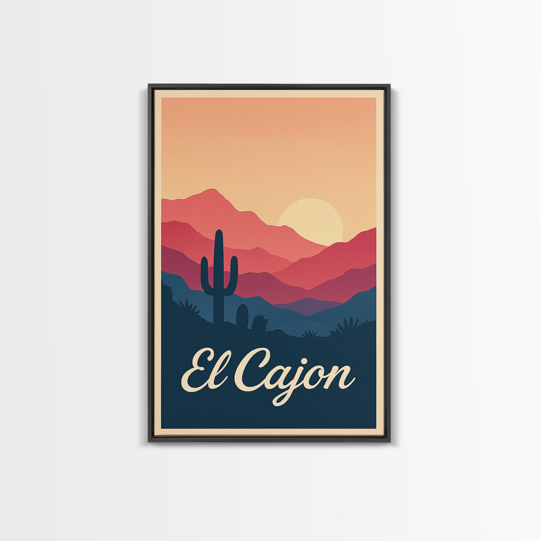 El Cajon California Travel Poster, Canvas Print, Classic Travel Poster Art, El Cajon Poster Print, Travel Poster Art, Gift For Travelers
