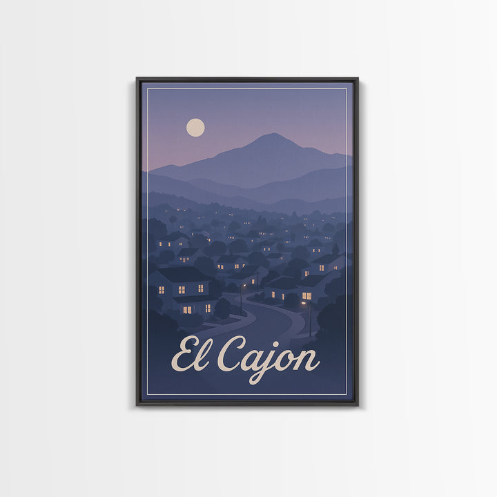 El Cajon Travel Poster, Canvas Print, Classic Travel Poster Art, El Cajon Wall Art, Gift For Travelers, Travel Wall Decor, Travel Art Print