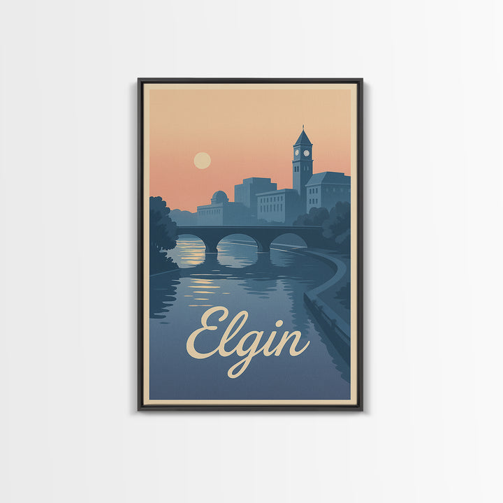 Elgin Travel Poster, Canvas Print, Vintage Travel Poster Art, Elgin Travel Art, Vintage Travel Print, City Travel Prints, Vintage Travel Art