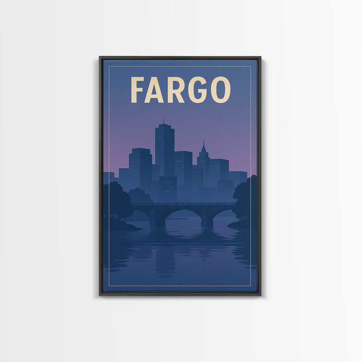 Fargo North Dakota Travel Poster, Canvas Print, Classic Travel Poster Art, Fargo Travel Art, Travel Art Print, Wall Art, Wall Art