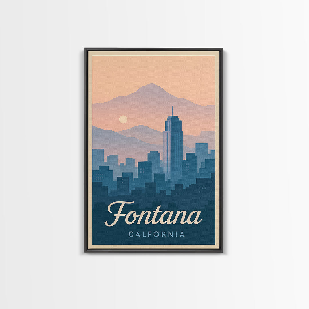 Fontana Travel Poster, Canvas Print, Mid Century City Wall Art, Fontana Poster Print, Gift For Travelers, Retro Travel Print, Wall Art