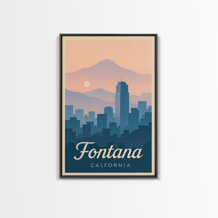 Fontana Travel Poster, Canvas Print, Mid Century City Wall Art, Fontana Poster Print, Gift For Travelers, Retro Travel Print, Wall Art