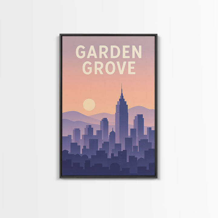 Garden Grove California Travel Poster, Canvas Print, Mid Century City Wall Art, Garden Grove Wall Art, Travel Poster Art, Travel Art Print
