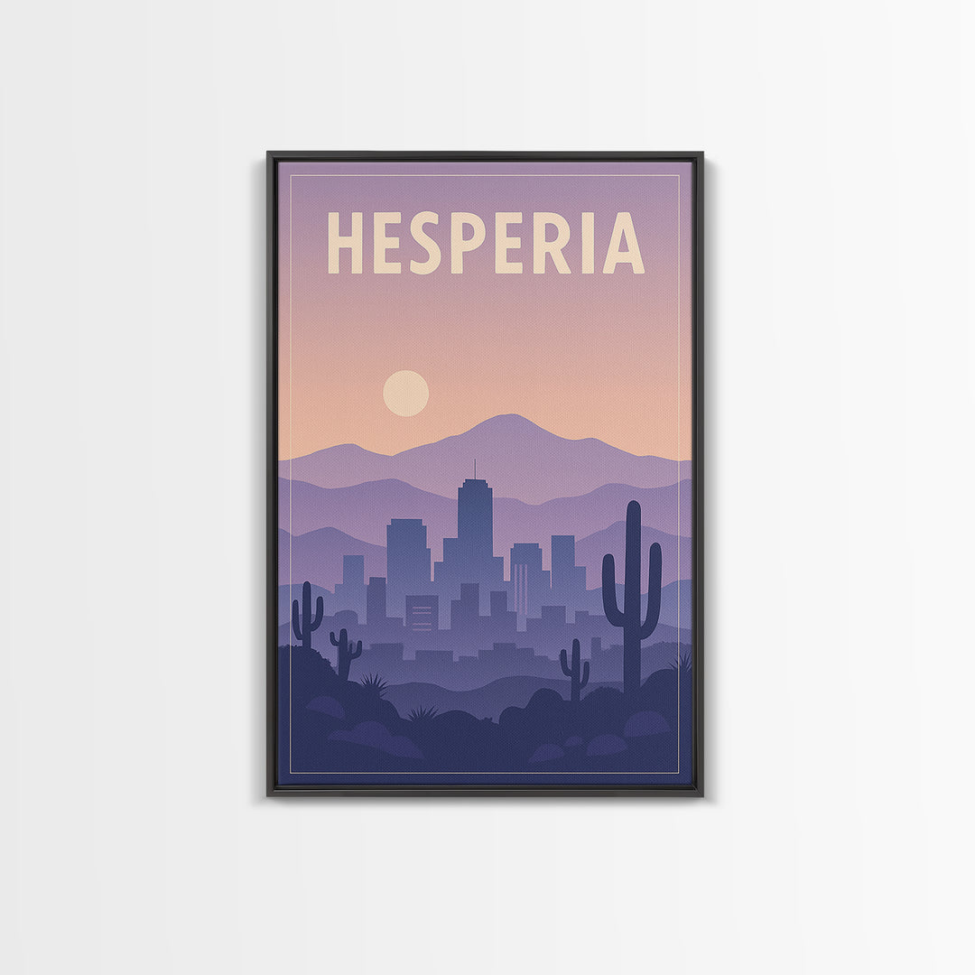 Hesperia California Travel Poster, Canvas Print, Classic Travel Poster Art, Hesperia Travel Art, City Travel Prints, Vintage Travel Art