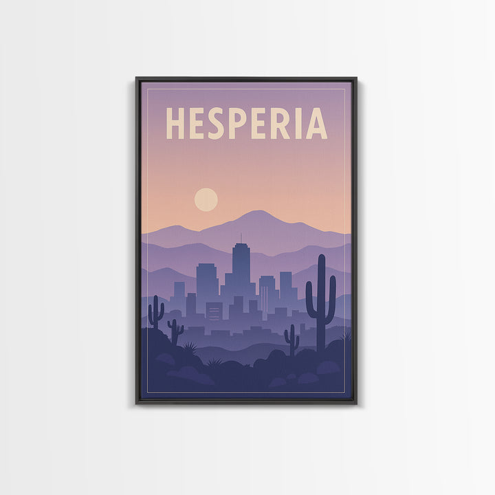 Hesperia California Travel Poster, Canvas Print, Classic Travel Poster Art, Hesperia Travel Art, City Travel Prints, Vintage Travel Art