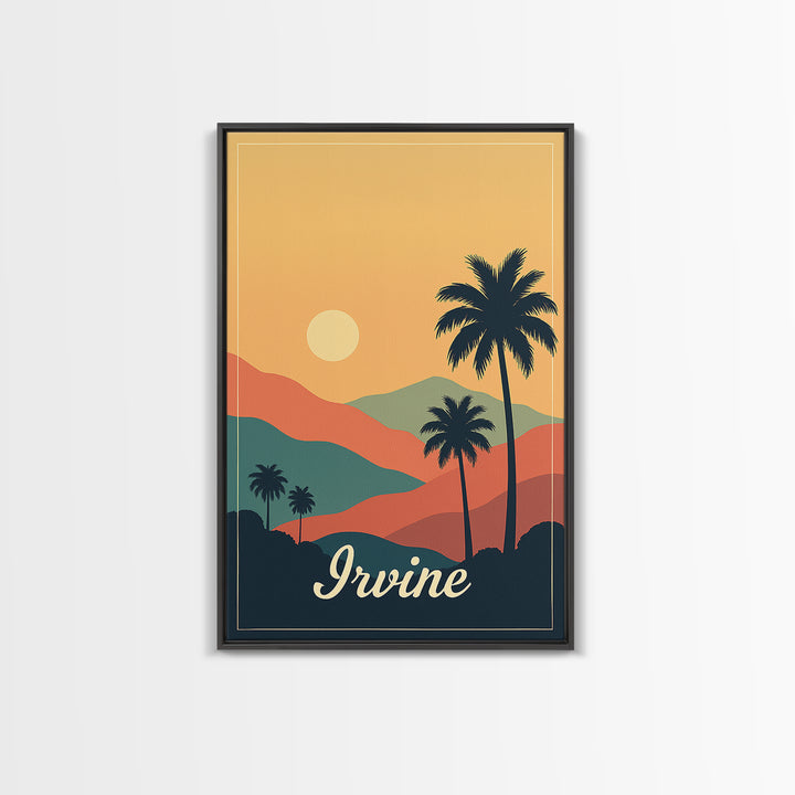 Irvine California Travel Poster, Canvas Print, Classic Poster Art, Irvine Poster Print, City Illustration, City Art Print, Travel Poster Set