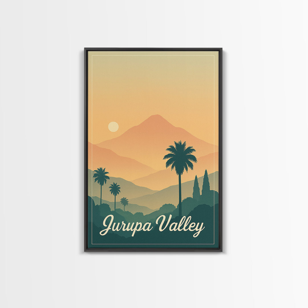 Jurupa Valley California Travel Poster, Canvas Print, Mid Century City Wall Art, Jurupa Valley Poster Print, Wall Decor, Travel Posters