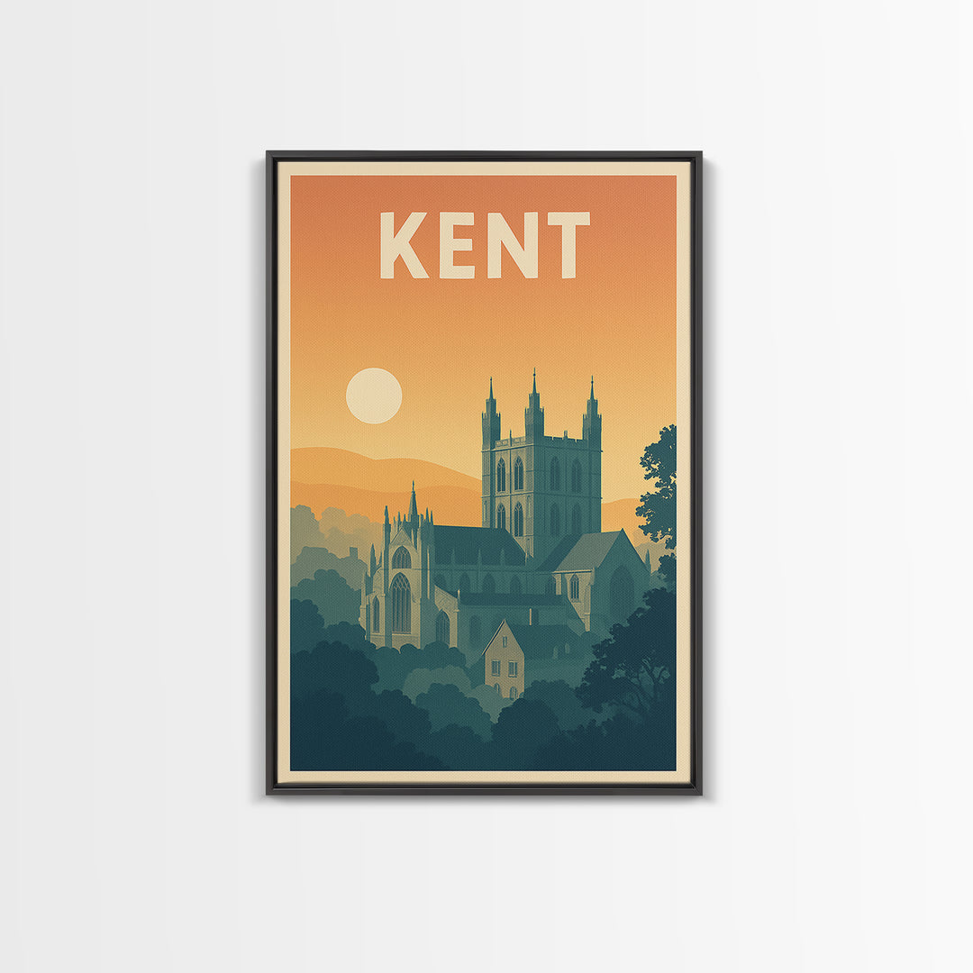 Kent Travel Poster, Canvas Print, Classic Travel Poster Art, Kent Travel Art, Travel Poster Set, Retro Travel Print, Travel Wall Art