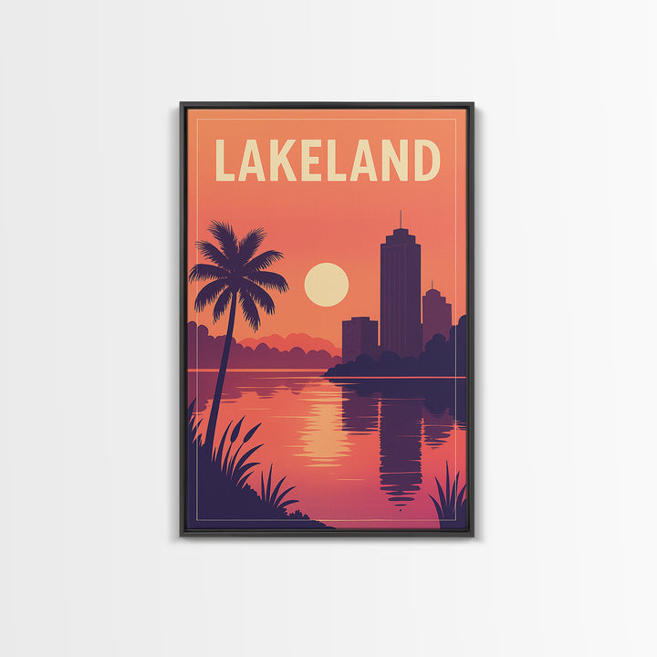 Lakeland Travel Poster, Canvas Print, Vintage Travel Poster Art, Lakeland Poster Print, City Art Print, City Travel Prints, Travel Gift