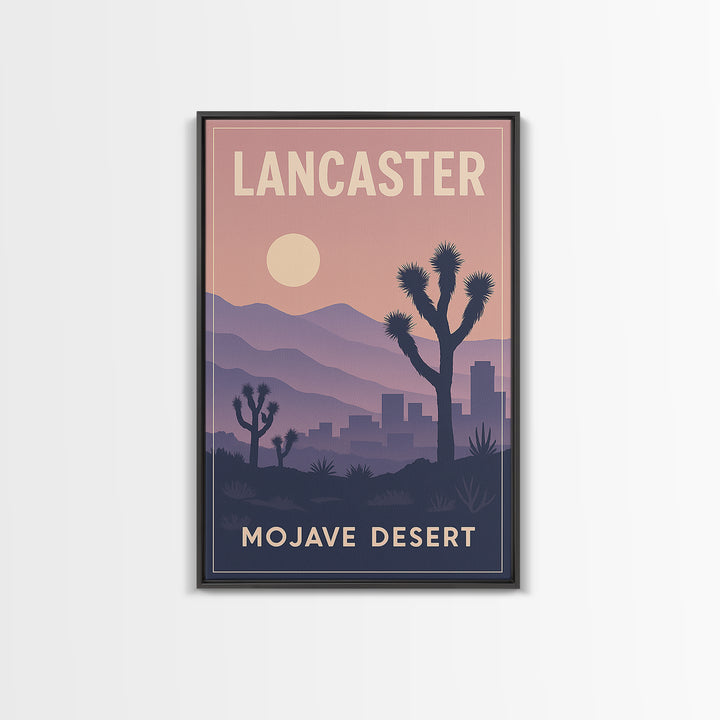 Lancaster California Travel Poster, Canvas Print, Classic Travel Poster Art, Lancaster Wall Art, Wall Decor, City Art Print, Travel Wall Art