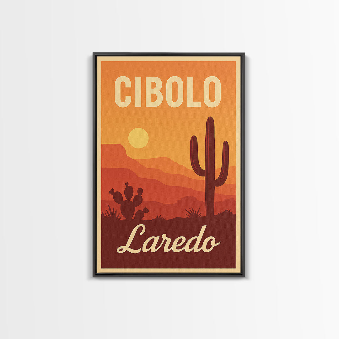 Laredo Texas Travel Poster, Canvas Print, Mid Century City Wall Art, Laredo Poster Print, City Art Print, Fine Art Print, Vintage Print