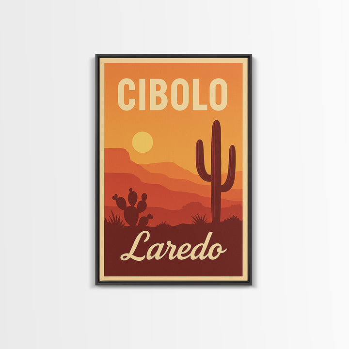 Laredo Texas Travel Poster, Canvas Print, Mid Century City Wall Art, Laredo Poster Print, City Art Print, Fine Art Print, Vintage Print