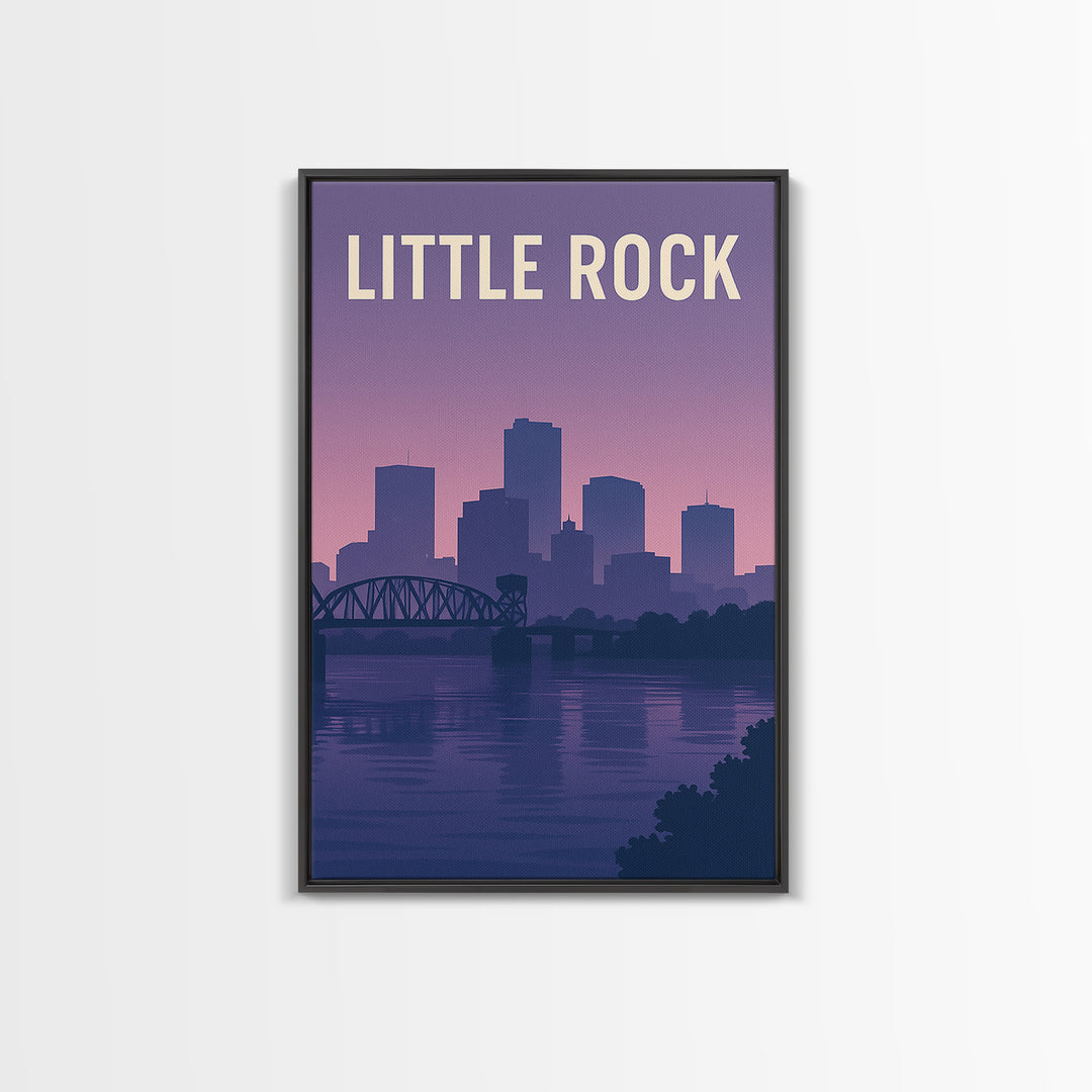 Little Rock Travel Poster, Canvas Print, Vintage Travel Poster Art, Little Rock Poster Print, City Travel Prints, Travel Poster Art