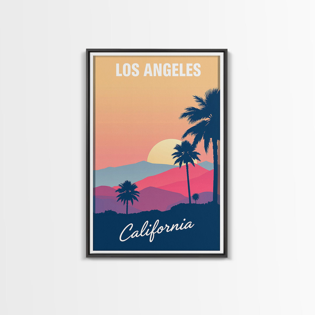Los Angeles California Travel Poster, Canvas Print, Mid Century City Wall Art, Los Angeles Travel Art, Art Print, Vintage City Art, Wall Art